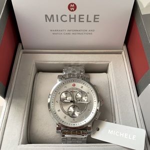 Michele Women’s Sports Sail Watch - Silver